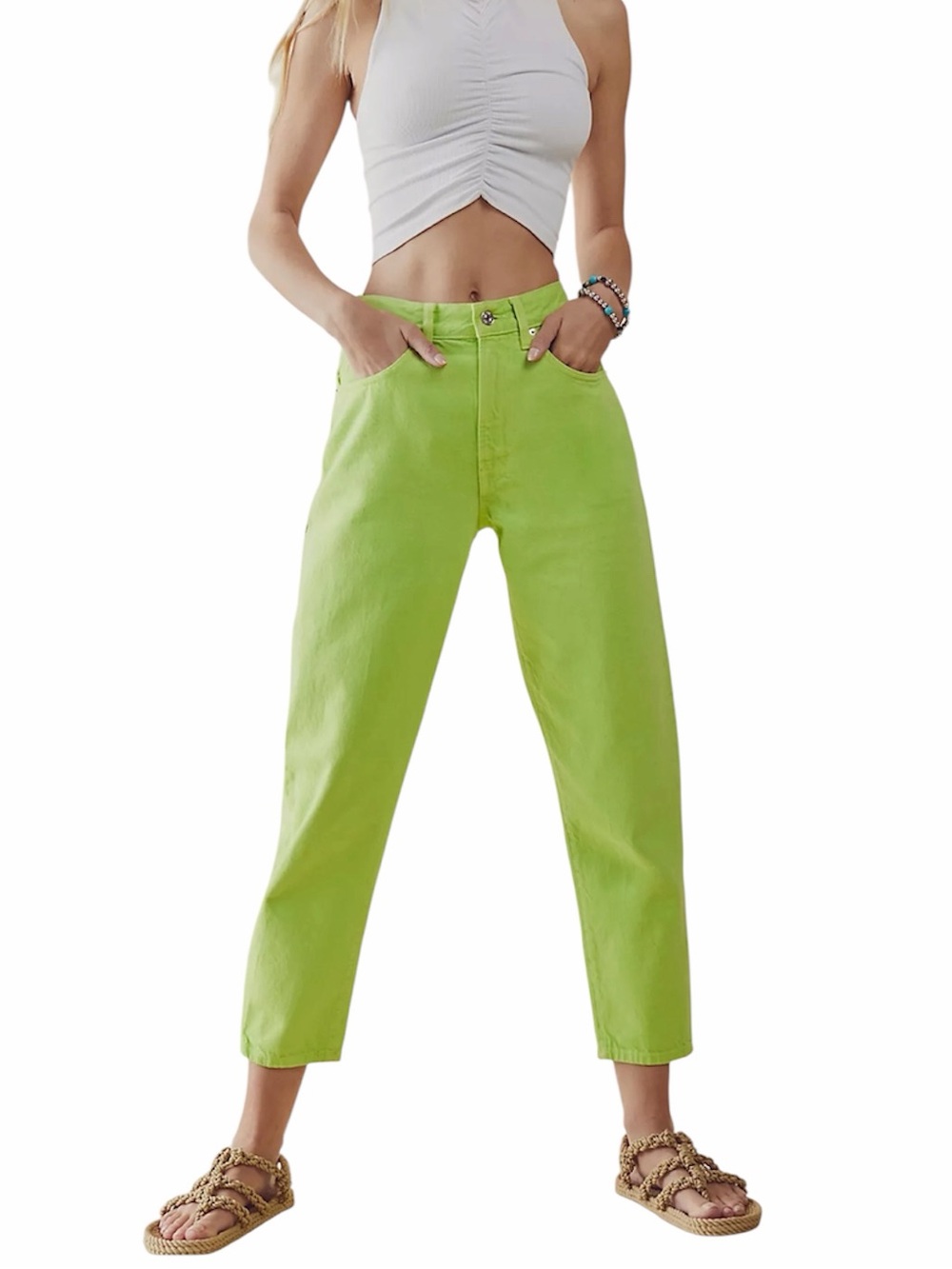 EDWIN | Womenâs Anderson Ankle 90âs Relaxed Jeans Lime Green Size 24